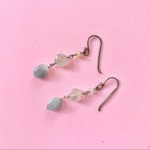 Grey Marble Beaded Earrings